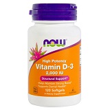 Vitamin D-3 2000IU, 120 капс Now